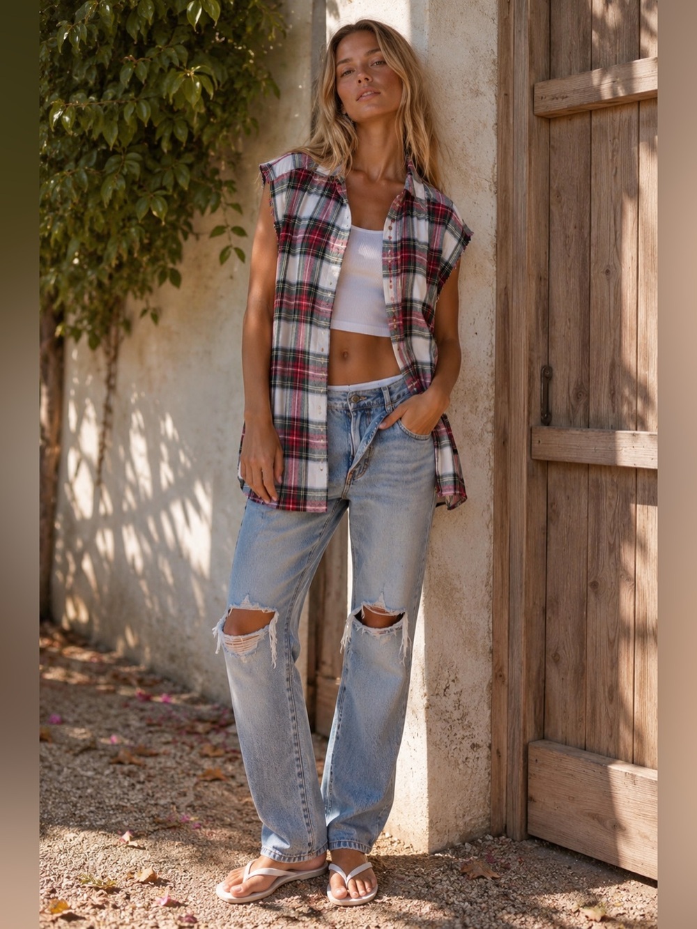 VINTAGE RedHead Cutoff Flannel Oversized Fit